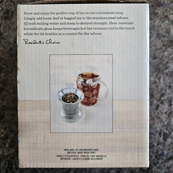 Glass mug with lid and infuser - Picture 4 of 4